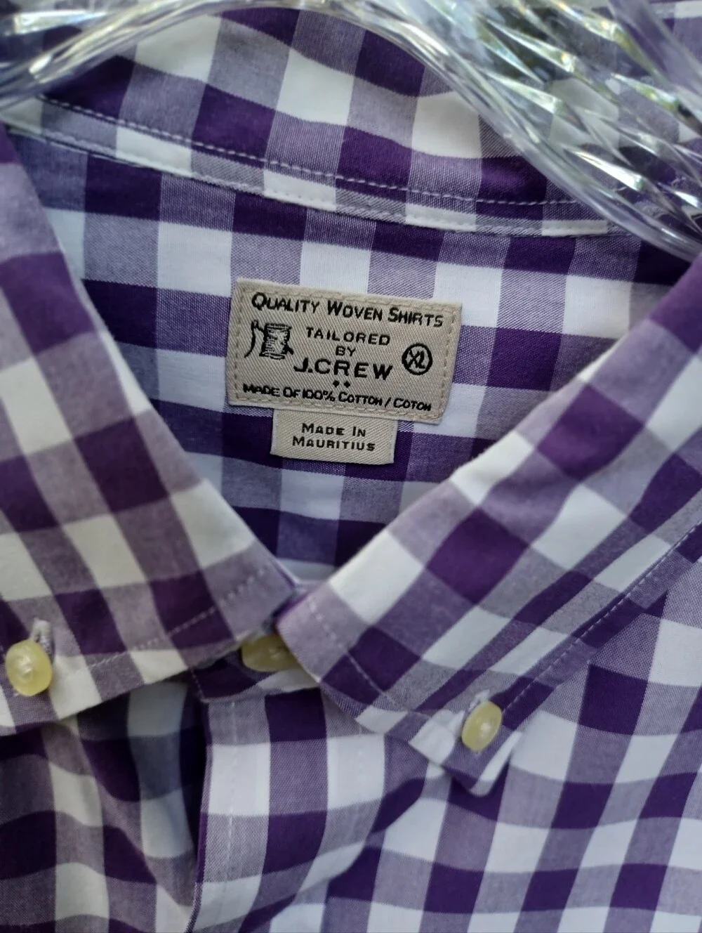Men's Purple Check Button-Down Shirt